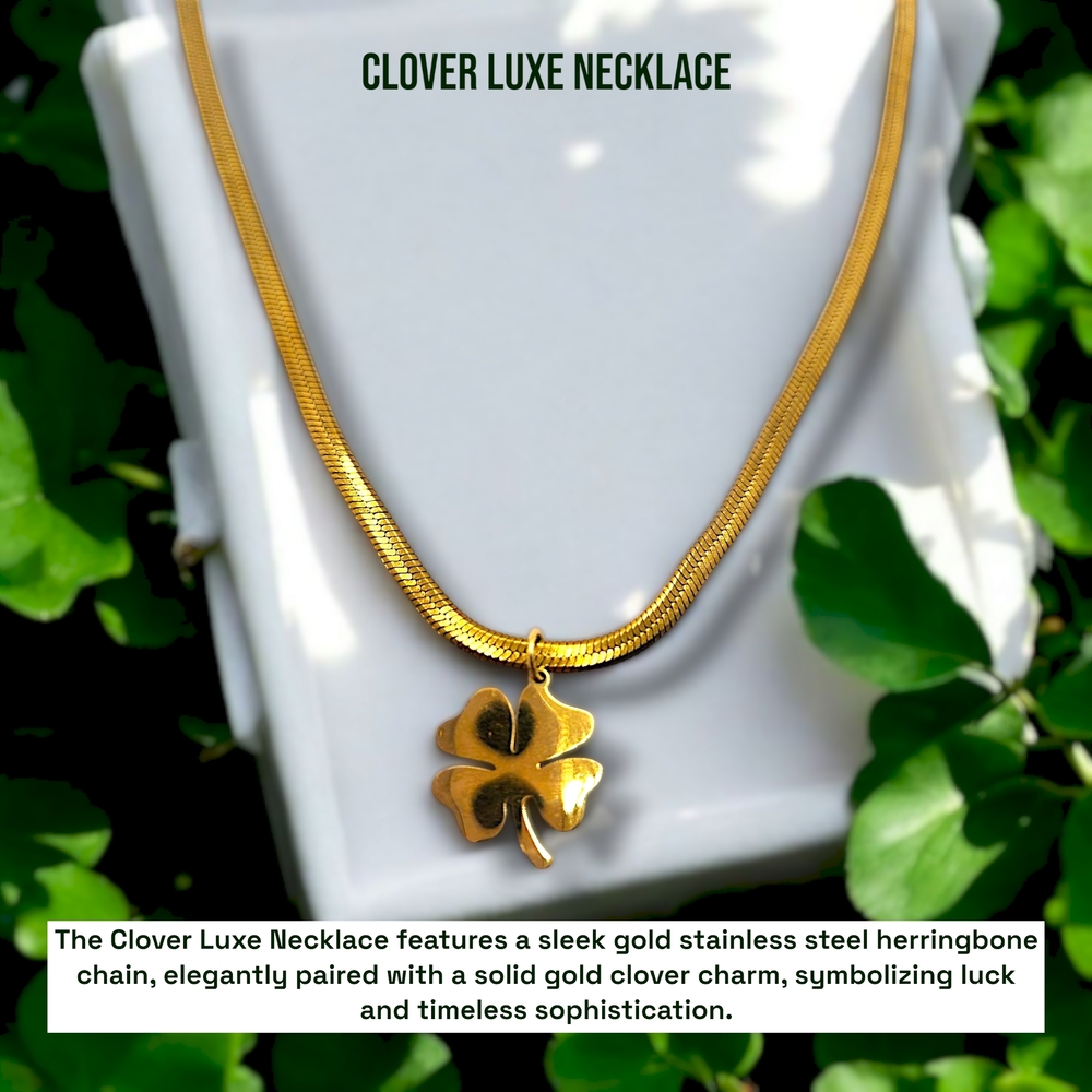 Clover Luxe Gold Stainless Steel Necklace